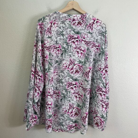 Torrid Womens Plus 4X Floral Long Sleeve Blouse Side Tie Neckline Shirt Top - Picture 8 of 9